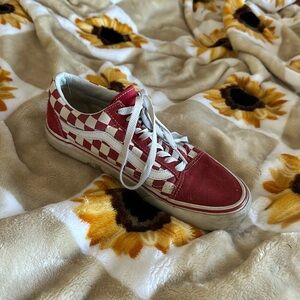 Old Skool Red Checkered Vans